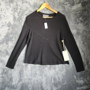 Sunday in Brooklyn by Anthropologie Women’s Waffle Knit Top Black Size Small NEW